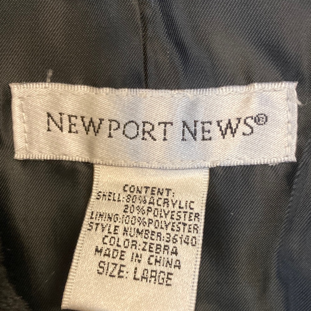 NWT Newport News Zebra Pattern Faux Fur Coat - Picture 2 of 9